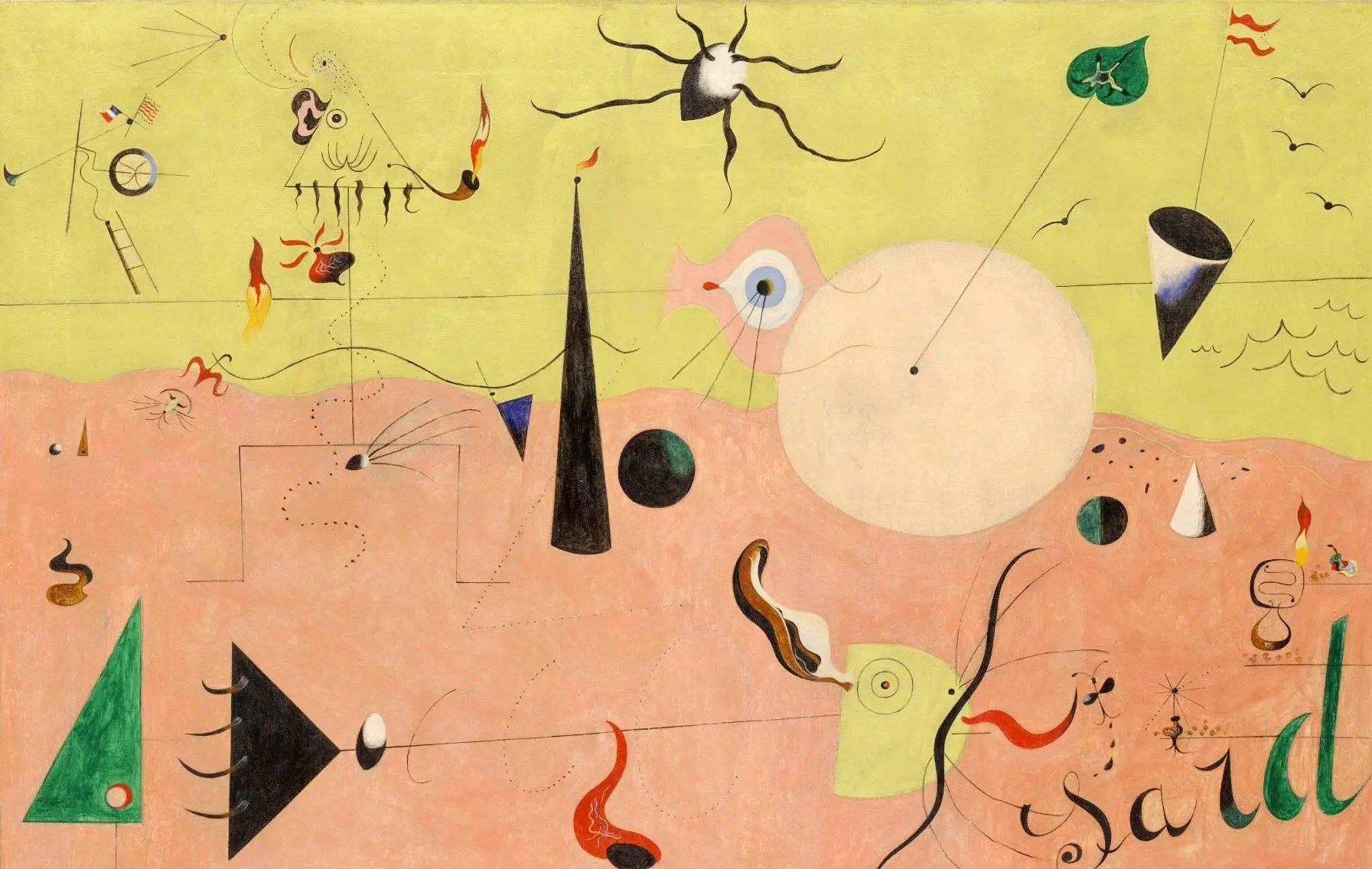 Joan-Miro-Joan-Mir-Catalan-Landscape-The-Hunter-1924